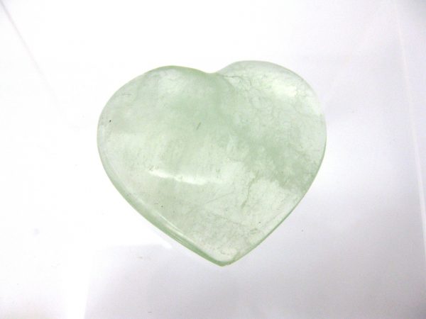 Genuine Green Fluorite Metaphysical Polished Mineral Heart from Madagascar for Sale. #12a