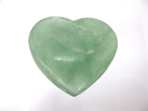 Genuine Green Fluorite Metaphysical Polished Mineral Heart from Madagascar for Sale. #1a