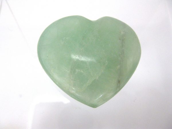 Genuine Green Fluorite Metaphysical Polished Mineral Heart from Madagascar for Sale. #5a