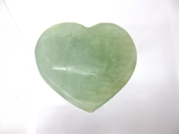 Genuine Green Fluorite Metaphysical Polished Mineral Heart from Madagascar for Sale. #8a