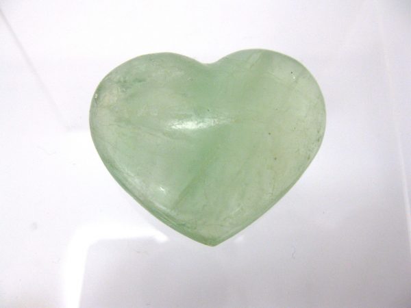 Genuine Green Fluorite Metaphysical Polished Mineral Heart from Madagascar for Sale. #9a