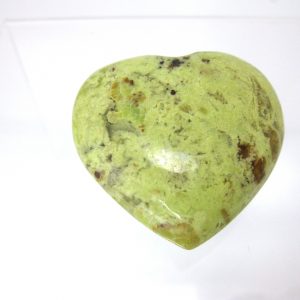 Genuine Green Opal Metaphysical Polished Mineral Heart from Madagascar for Sale. #1