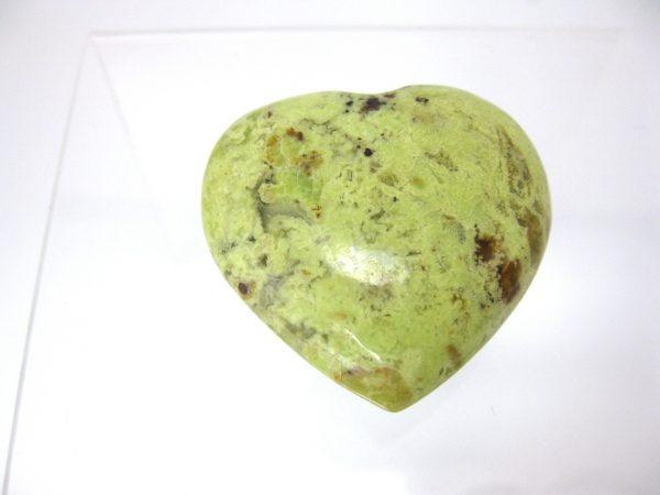 Genuine Green Opal Metaphysical Polished Mineral Heart from Madagascar for Sale. #1