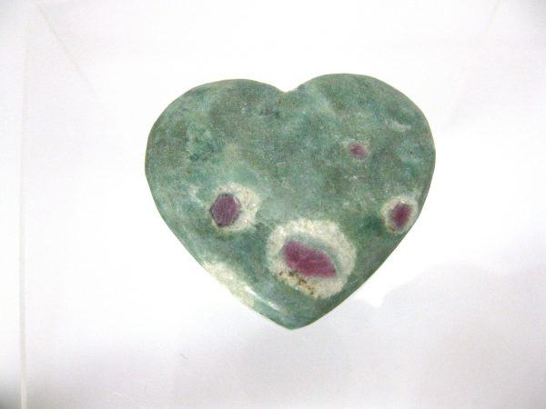 Genuine Fuchsite and Ruby Metaphysical Polished Mineral Heart from Madagascar for Sale. #10