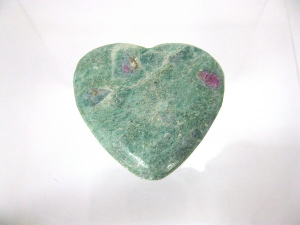 Genuine Fuchsite and Ruby Metaphysical Polished Mineral Heart from Madagascar for Sale. #11