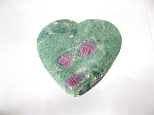 Genuine Fuchsite and Ruby Metaphysical Polished Mineral Heart from Madagascar for Sale. #12