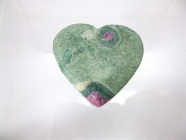 Genuine Fuchsite and Ruby Metaphysical Polished Mineral Heart from Madagascar for Sale. #4