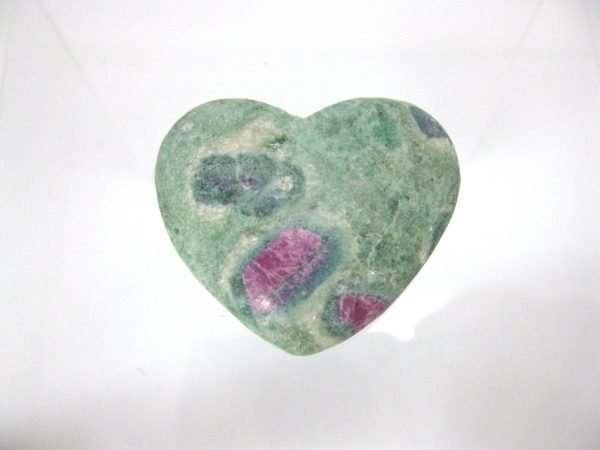 Genuine Fuchsite and Ruby Metaphysical Polished Mineral Heart from Madagascar for Sale. #7