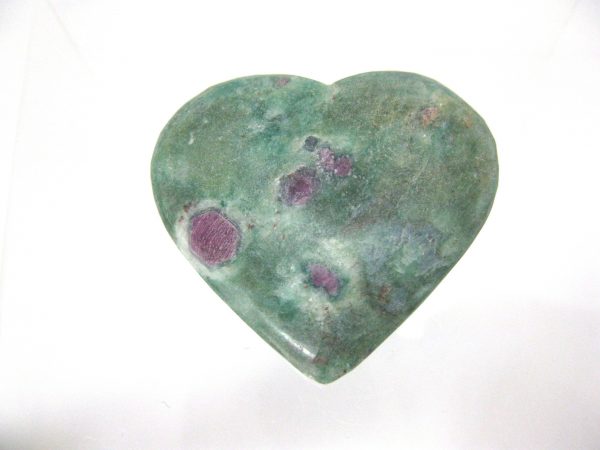 Genuine Fuchsite and Ruby Metaphysical Polished Mineral Heart from Madagascar for Sale. #8