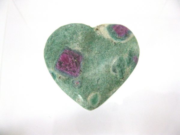 Genuine Fuchsite and Ruby Metaphysical Polished Mineral Heart from Madagascar for Sale. #9