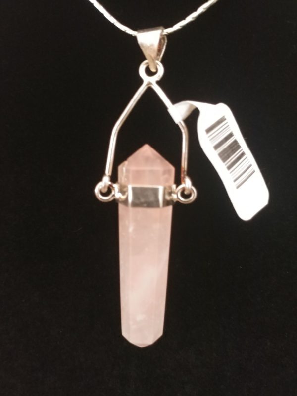 Rose Quartz Crystal Point Pendant #1