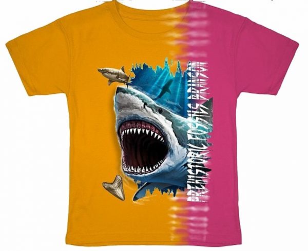 YOUTH Orange & Raspberry Shark Double Tearout T-Shirts