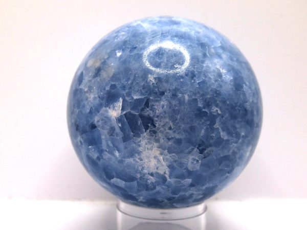 Genuine Blue Calcite Metaphysical Polished Mineral Sphere from Madagascar for Sale. #1