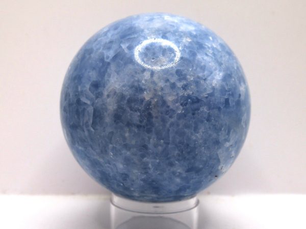 Genuine Blue Calcite Metaphysical Polished Mineral Sphere from Madagascar for Sale. #1a