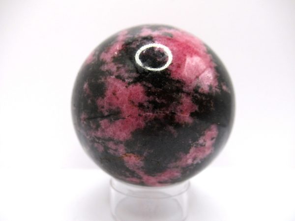 Genuine Rhodonite Metaphysical Polished Mineral Sphere from Madagascar for Sale. #1