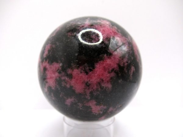 Genuine Rhodonite Metaphysical Polished Mineral Sphere from Madagascar for Sale. #1a