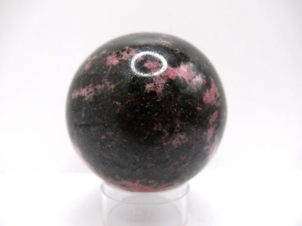 Genuine Rhodonite Metaphysical Polished Mineral Sphere from Madagascar for Sale. #2a