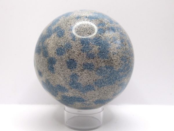 Genuine Raindrop Azurite Metaphysical Polished Mineral Sphere from Madagascar for Sale. #2