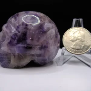 Polished Amethyst Metaphysical Skull for Sale #2