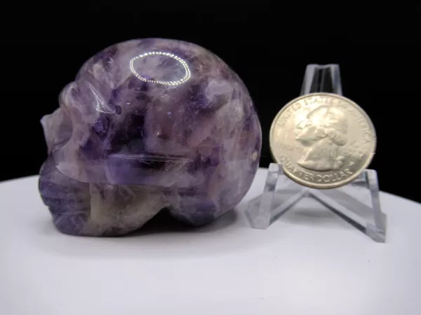 Polished Amethyst Metaphysical Skull for Sale #2