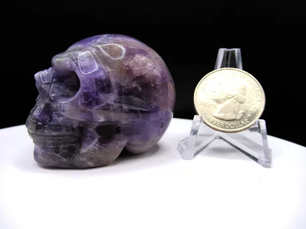 Polished Amethyst Metaphysical Skull for Sale #4