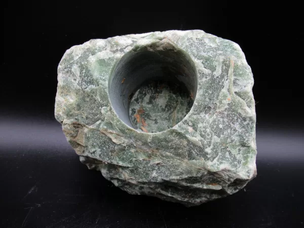 Natural Aventurine Mineral Candle Holder #1a For Sale