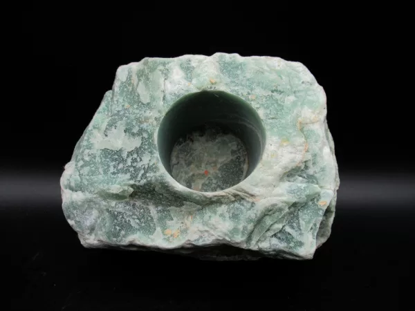 Natural Aventurine Mineral Candle Holder #2a For Sale