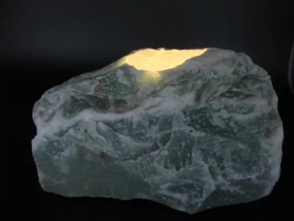 Natural Aventurine Mineral Candle Holder #2b For Sale