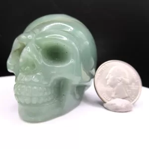 Polished Aventurine Metaphysical Skull for Sale #1