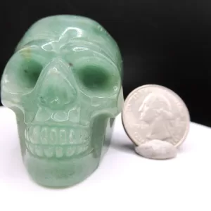 Polished Aventurine Metaphysical Skull for Sale #2