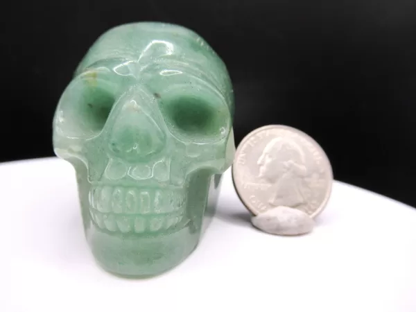 Polished Aventurine Metaphysical Skull for Sale #2