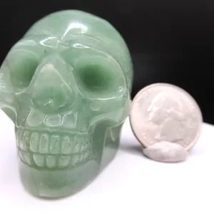 Polished Aventurine Metaphysical Skull for Sale #3