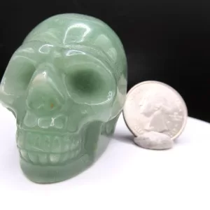 Polished Aventurine Metaphysical Skull for Sale #4