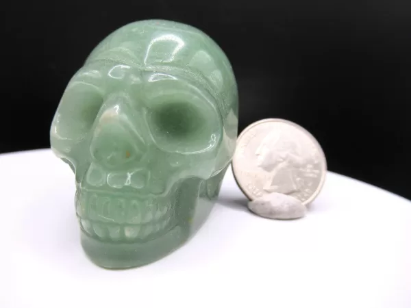 Polished Aventurine Metaphysical Skull for Sale #4