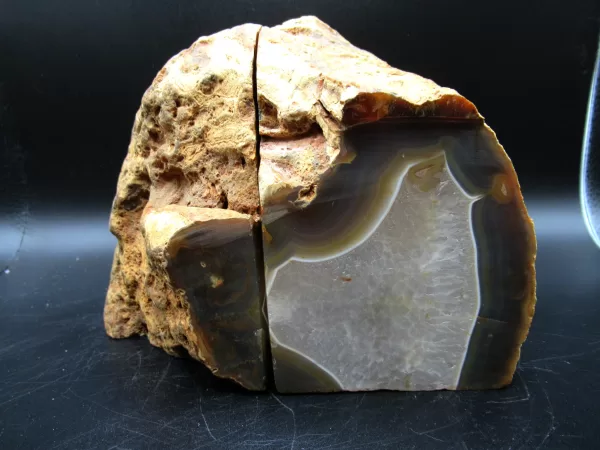 Genuine Brazil Agate Polished Bookend For Sale #5c