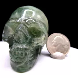 Polished Fluorite Metaphysical Skull for Sale #2