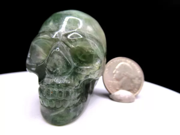 Polished Fluorite Metaphysical Skull for Sale #2