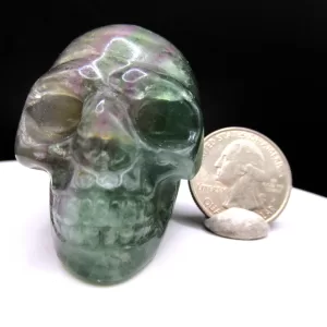 Polished Fluorite Metaphysical Skull for Sale #3