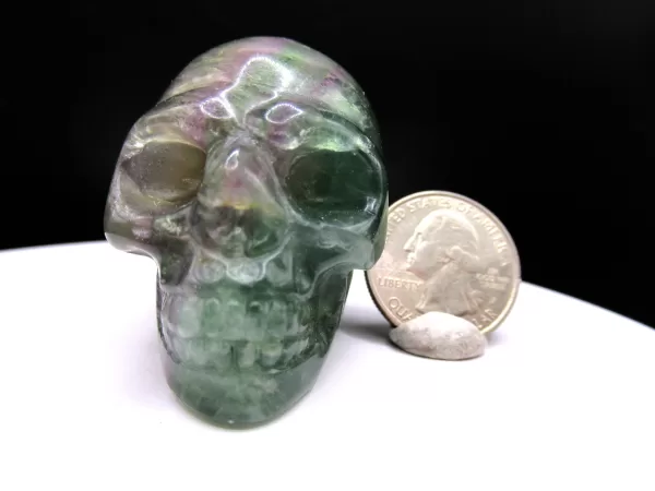 Polished Fluorite Metaphysical Skull for Sale #3