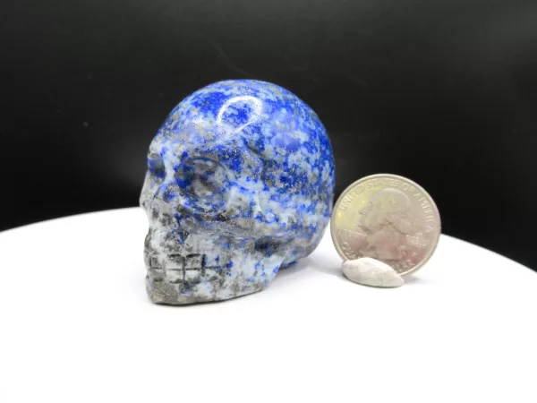 Polished Lapis Lazuli Metaphysical Skull for Sale #4