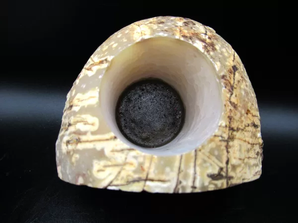 Natural Agate Mineral Candle Holder #2a For Sale