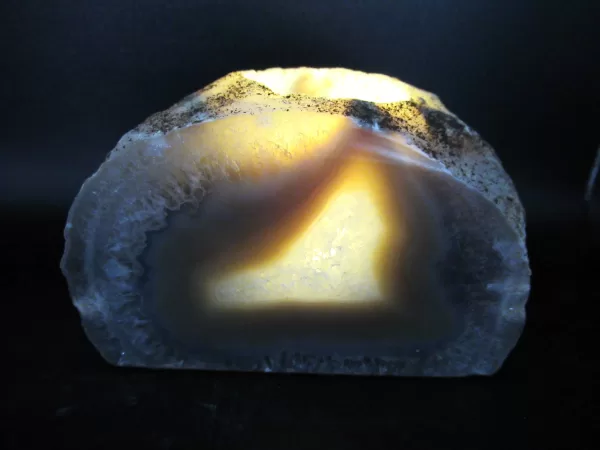 Natural Agate Mineral Candle Holder #3b For Sale