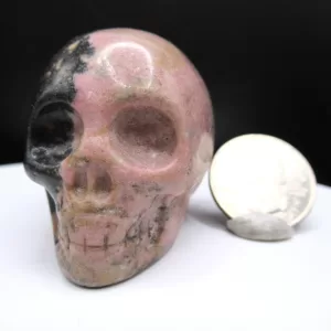 Polished Rhodonite Metaphysical Skull for Sale #1