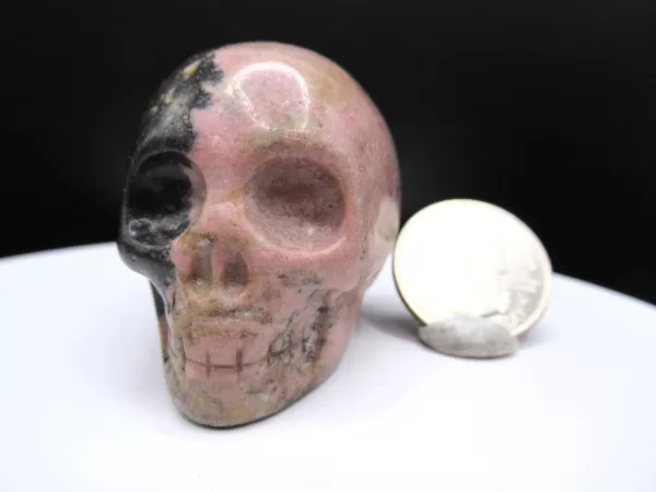 Polished Rhodonite Metaphysical Skull for Sale #1