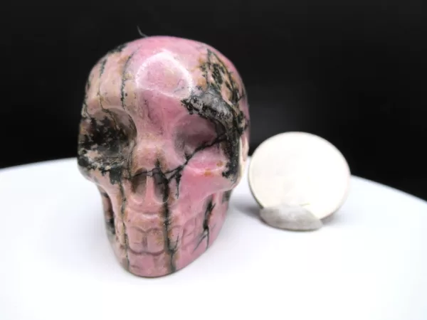 Polished Rhodonite Metaphysical Skull for Sale #4