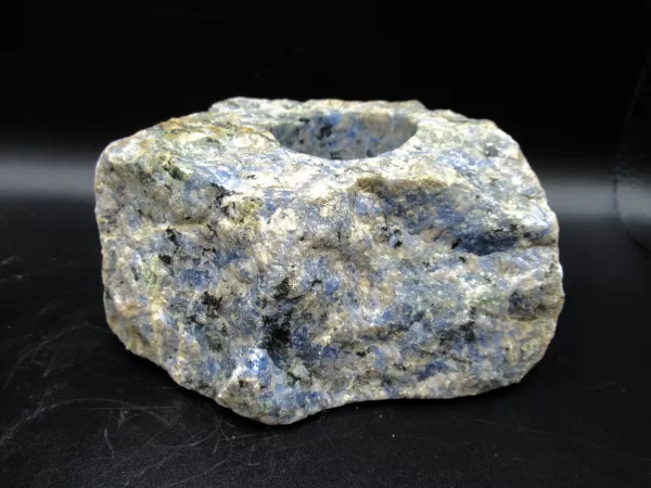 Natural Sodalite Mineral Candle Holder #4 For Sale