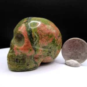 Polished Unakite Metaphysical Skull for Sale #1