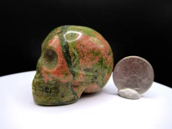 Polished Unakite Metaphysical Skull for Sale #1