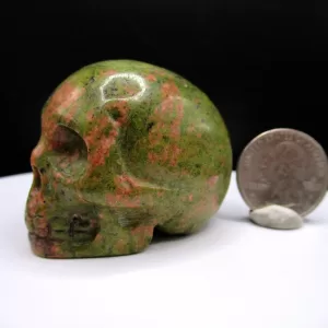 Polished Unakite Metaphysical Skull for Sale #2