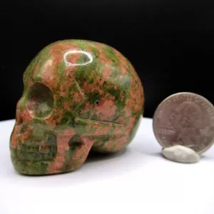 Polished Unakite Metaphysical Skull for Sale #3